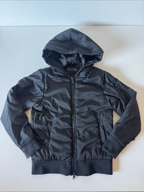 KITH Black Hooded Puffer Jacket Women XS or Kids 10/11
